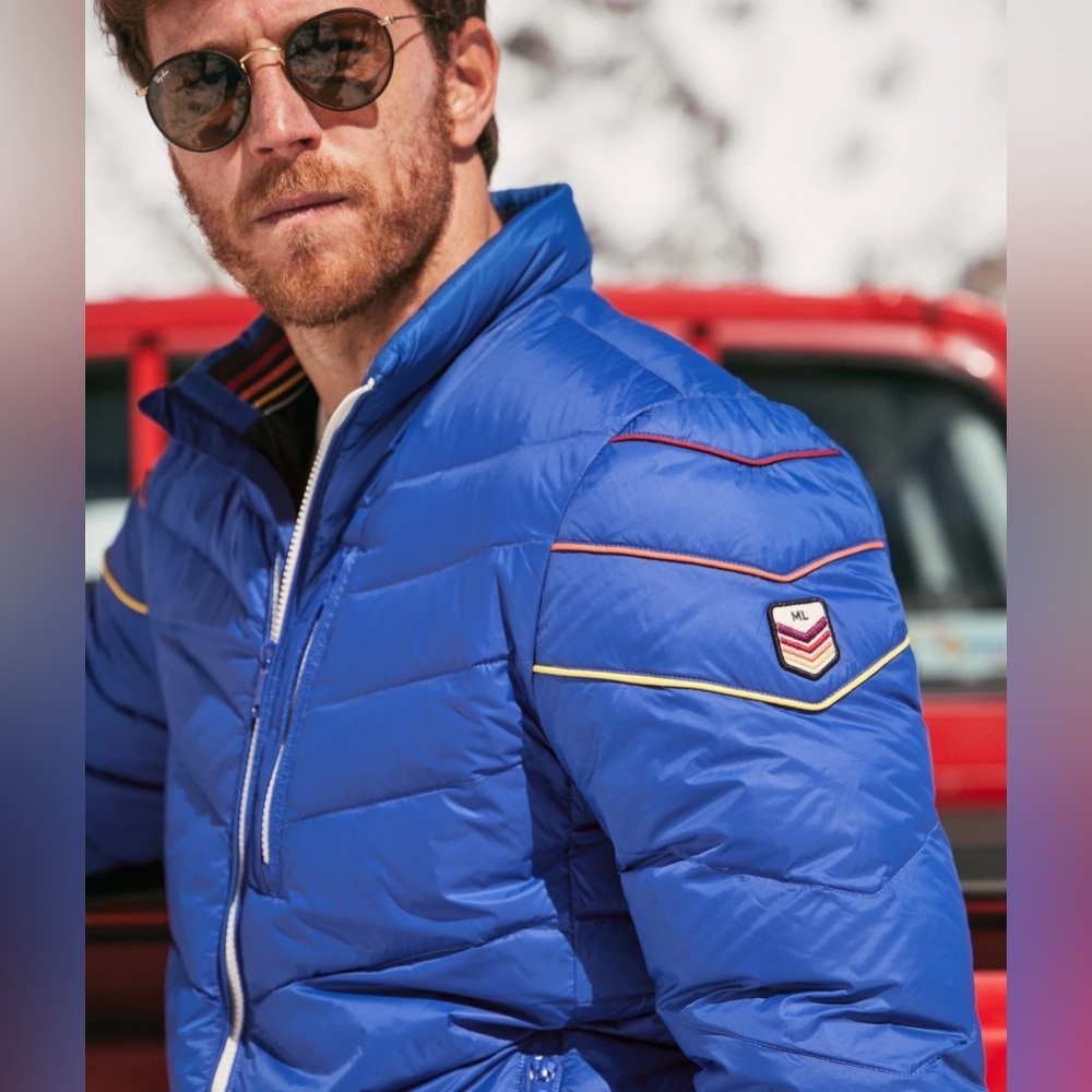 MARINE LAYER - Archive Santiago Puffer Jacket, Men’s 2XL, Sky Blue